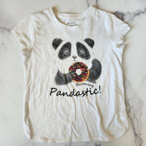 Member's Mark my favorite tea girls panda bear t-shirt reversible sequin donut - Picture 1 of 6